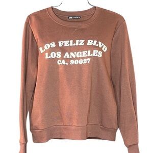 Zara Los Feliz Blvd Women's Brown Sweatshirt